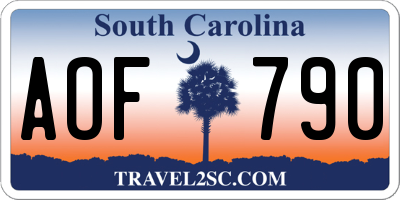 SC license plate AOF790
