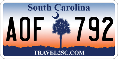 SC license plate AOF792