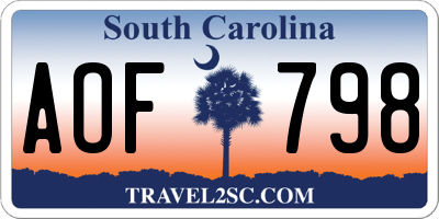 SC license plate AOF798