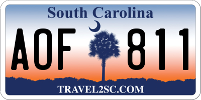 SC license plate AOF811