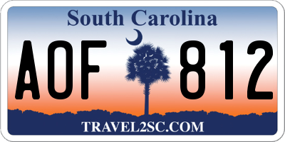 SC license plate AOF812