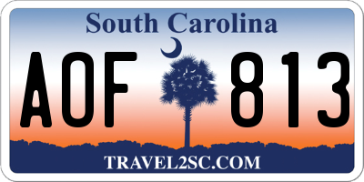 SC license plate AOF813