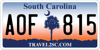 SC license plate AOF815