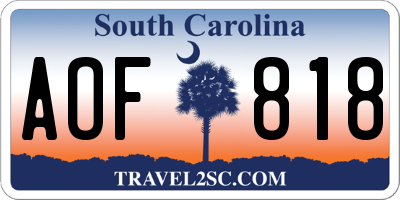 SC license plate AOF818
