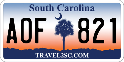 SC license plate AOF821