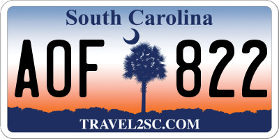 SC license plate AOF822