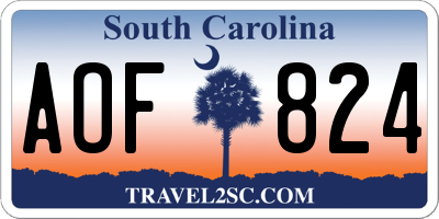 SC license plate AOF824
