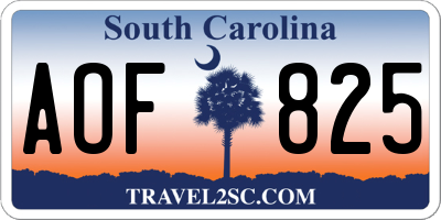 SC license plate AOF825