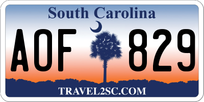 SC license plate AOF829