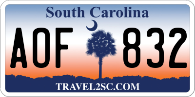 SC license plate AOF832