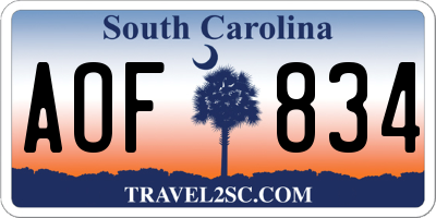 SC license plate AOF834
