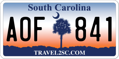 SC license plate AOF841