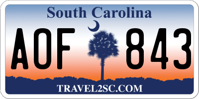SC license plate AOF843