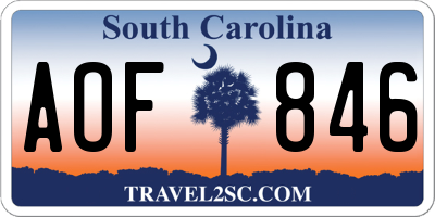 SC license plate AOF846