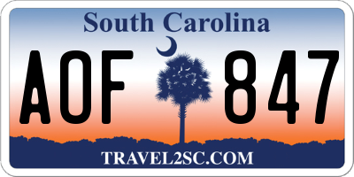SC license plate AOF847