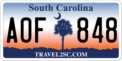 SC license plate AOF848