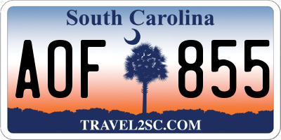 SC license plate AOF855