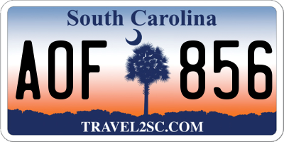 SC license plate AOF856