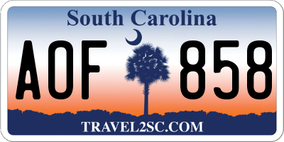 SC license plate AOF858