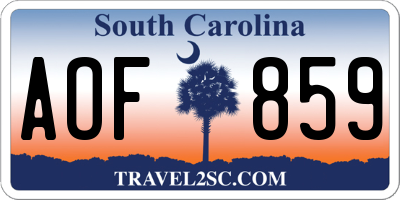 SC license plate AOF859