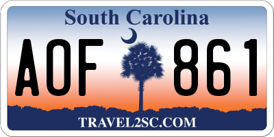 SC license plate AOF861