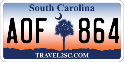 SC license plate AOF864