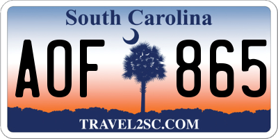 SC license plate AOF865