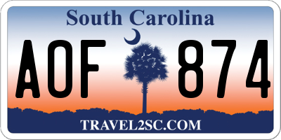 SC license plate AOF874