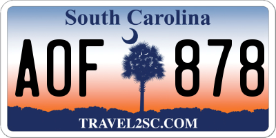 SC license plate AOF878