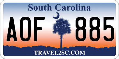 SC license plate AOF885