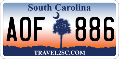 SC license plate AOF886