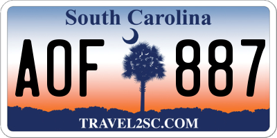 SC license plate AOF887