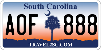 SC license plate AOF888