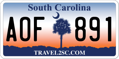 SC license plate AOF891