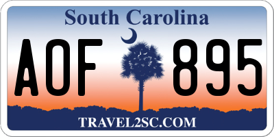SC license plate AOF895