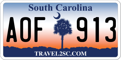 SC license plate AOF913
