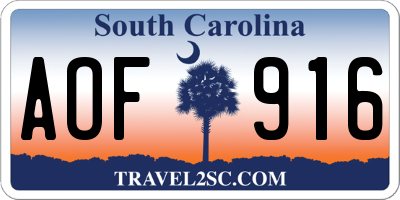SC license plate AOF916