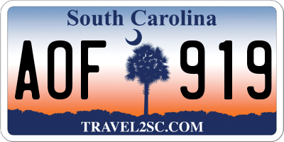 SC license plate AOF919