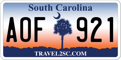 SC license plate AOF921