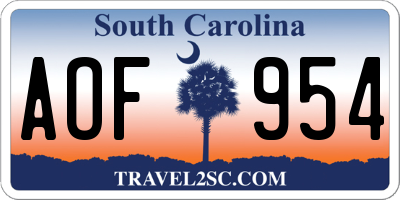 SC license plate AOF954