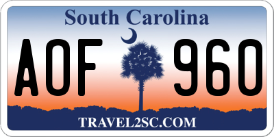 SC license plate AOF960