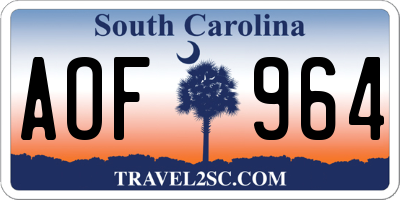 SC license plate AOF964