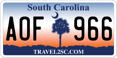 SC license plate AOF966