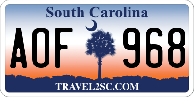 SC license plate AOF968