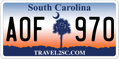 SC license plate AOF970