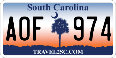 SC license plate AOF974