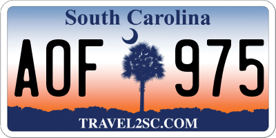 SC license plate AOF975