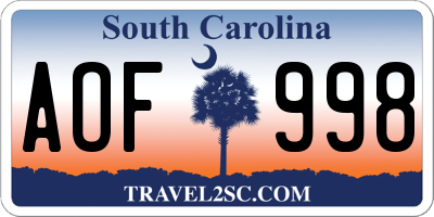 SC license plate AOF998