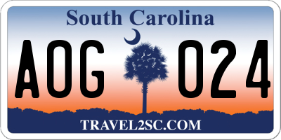 SC license plate AOG024