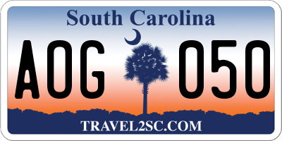 SC license plate AOG050